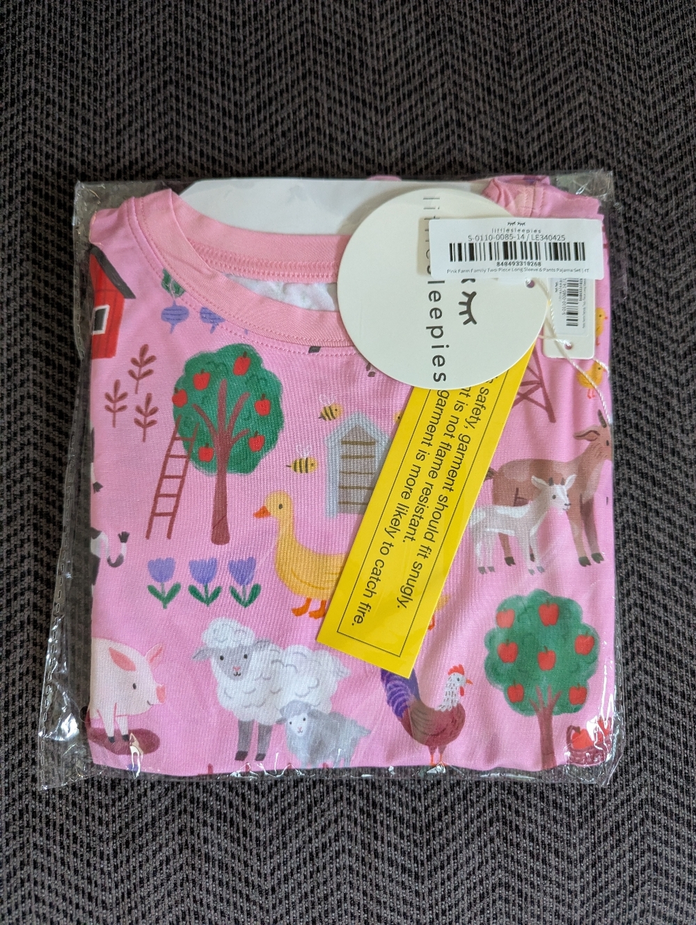 Little Sleepies Pink Farm Friends Bamboo Pajamas 4T